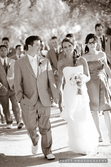 I always love having the wedding party as a backdrop to the bride and groom