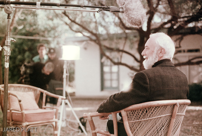Bill Jay being interviewed at his home in Mesa, Arizona by the BBC.