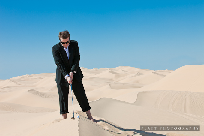 Kevin Burdick golfing on the sand dunes in Yuma, Arizona