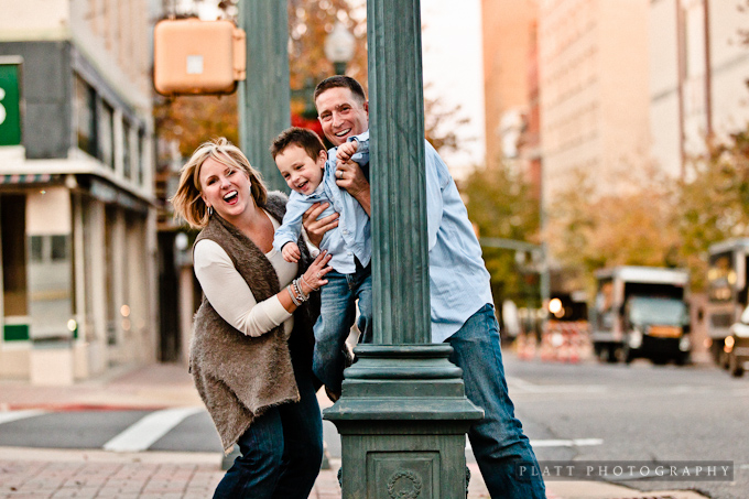 Portrait of child with his family in downtown shreveport, Louisiana (1)
