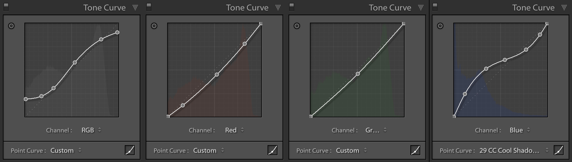 Adobe Lightroom Tone Curve Panel Point Curves