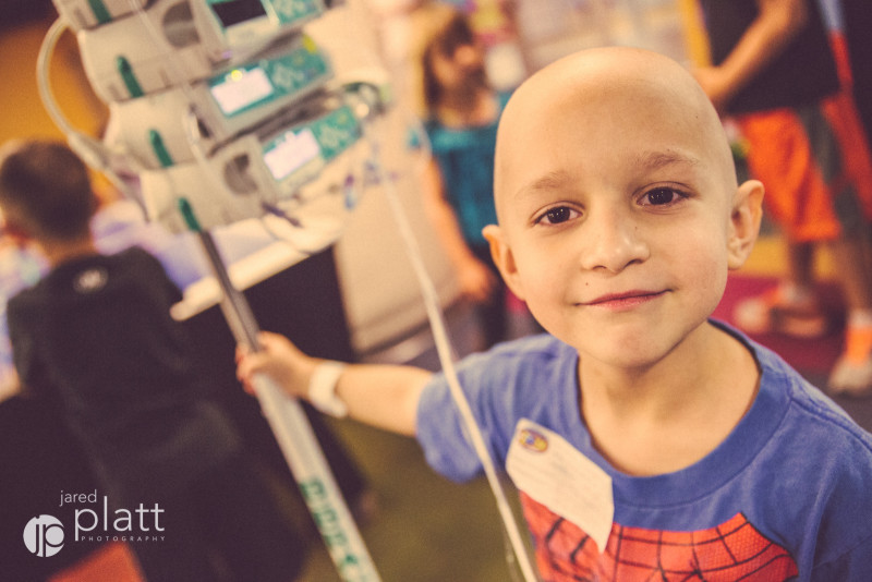Young boy at Phoenix Children's Hospital fighting cancer.