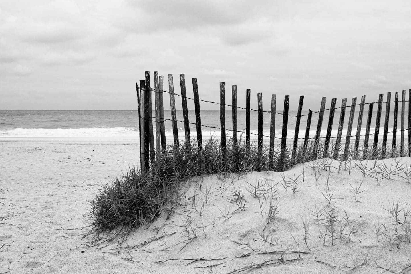 Other than a great compositional addition to my photo, what is the purpose of a small section of fence on a beach?