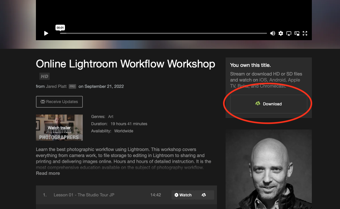 Access to the Workshop videos online how-to